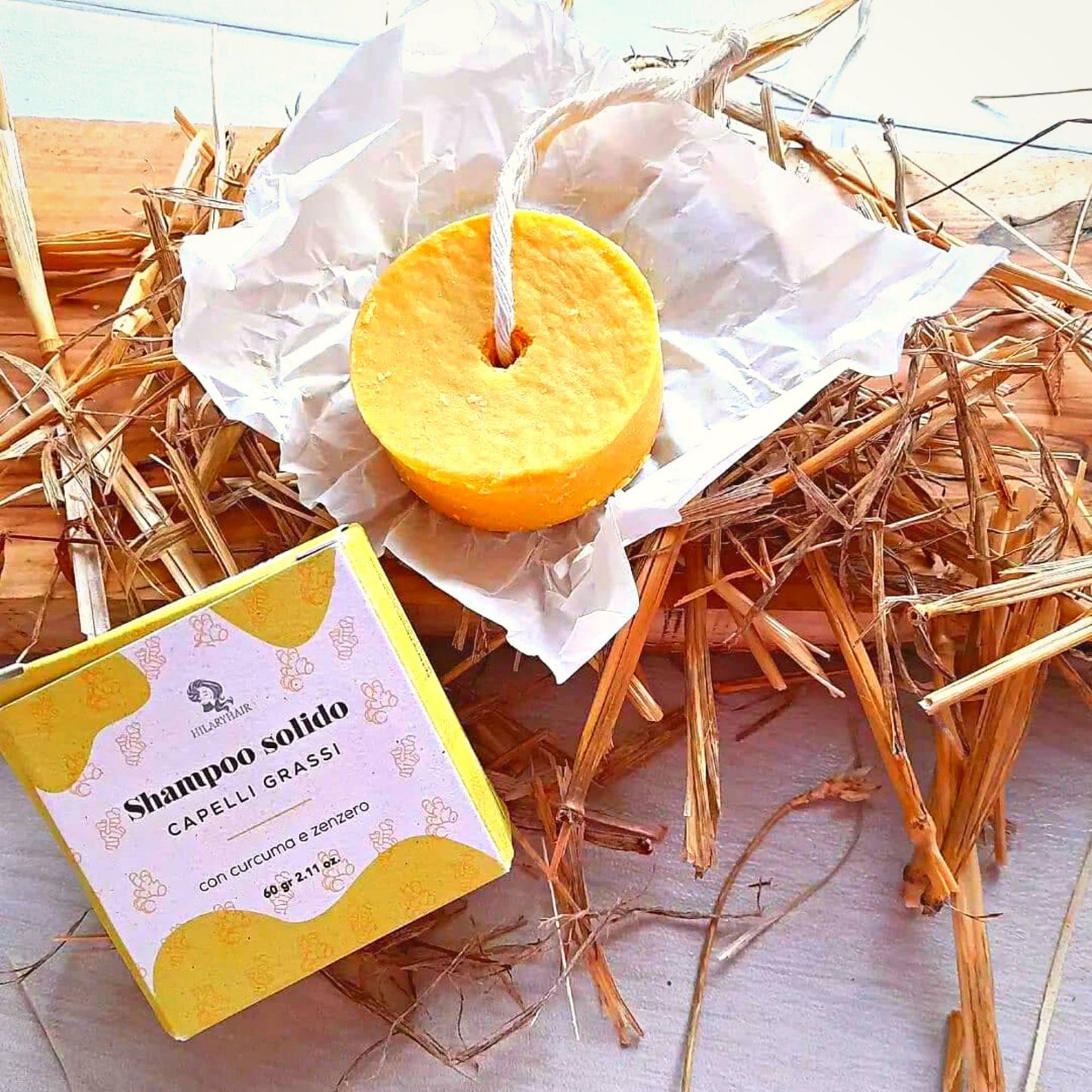 2X Shampoo Solido CAPELLI GRASSI - con curcuma e zenzero - spedizione GRATIS